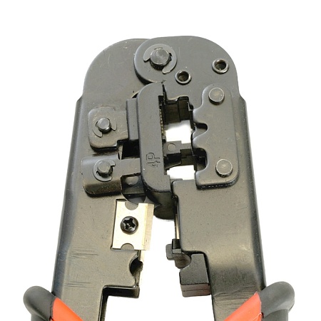 Кримпер STEKKER CTLS007 для обжима RJ разъемов RJ-45 (8P8C), RJ-12 (6P6C) и RJ-11 (6P4C и 6P2C), черный, красный - фото