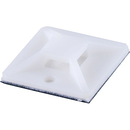 Площадка самоклеющаяся STEKKER SMCL2020 20*20 мм под хомуты белый (25шт в упак) - фото