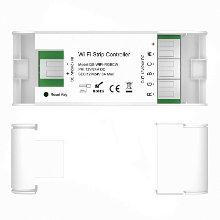 WI-FI контроллер RGBCW 8A,DC12-24 V, L115 × W45 × H18 мм ST9000.500.01RGBCW - фото
