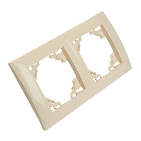 Рамка 2-местная горизонтальная STEKKER, PFR00-9012-02, серия Эрна Элегант, слоновая кость - фото