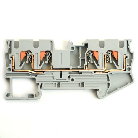 Зажим пружинный, 4-проводной проходной ЗНИ - 4 ,JXB PT 4 , серый LD574-1-40 - фото