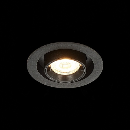 Св-к встр. Черный LED 1*12W 3000K 900Lm Ra80 24° IP20 D90xH92 180-240V ST702.338.12 - фото
