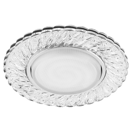 Светильник встраиваемый с белой LED подсветкой Feron CD4021 потолочный GX53 без лампы прозрачный - фото