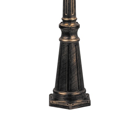 Светильник садово-парковый Feron PL3709 круглый, столб  3*60W 230V E27, черное золото - фото