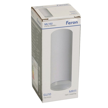 Светильник потолочный Feron ML102 Barrel MR11 GU10 35W 230V, белый - фото
