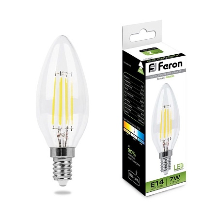 Лампа светодиодная Feron LB-66 Свеча E14 7W 230V 4000K - фото