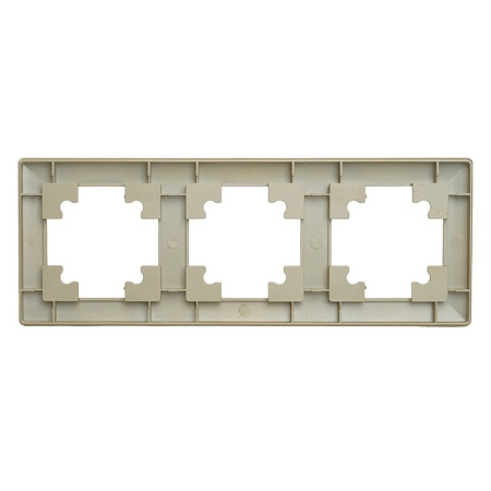 Рамка STEKKER, PFR00-7003-08 3-местная, пластик, серия Катрин, золото - фото