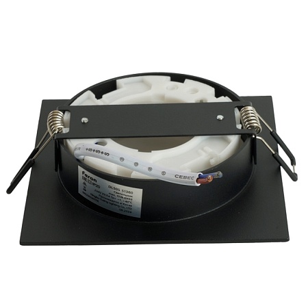 Светильник встраиваемый Feron DL506 потолочный GX53 черный + белый квадрат - фото