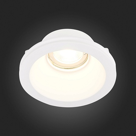 Св-к встр. из гипса Белый GU10 1*50W IP20 D120xH50 180-240V Без ламп ST254.308.01 - фото