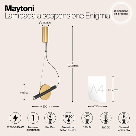 Подвесной светильник Maytoni MOD150PL-L5BS3K - фото