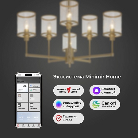 Потолочный светильник Eurosvet 60144/6 золото - фото