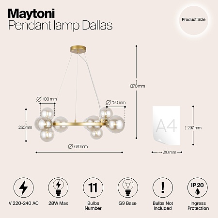 Подвесной светильник Maytoni MOD545PL-11G - фото