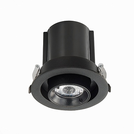 Св-к встр. Черный LED 1*12W 3000K 900Lm Ra80 24° IP20 D90xH92 180-240V ST702.338.12 - фото