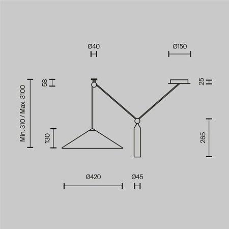 Подвесной светильник Technical Peso P080PL-01B - фото