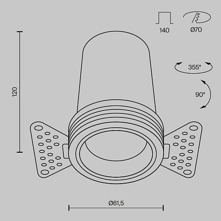 Встраиваемый светильник Technical DL125-L12-3K-TRS-W - фото