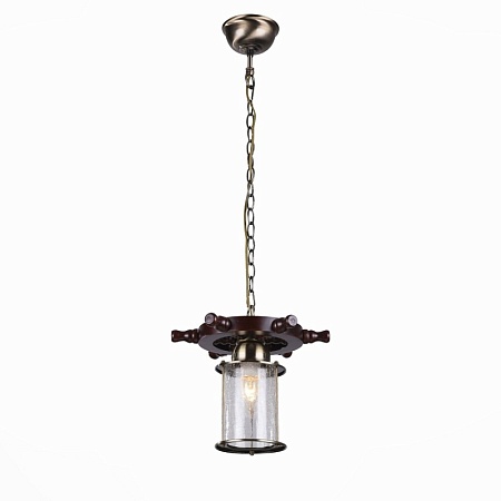 Светильник подвесной ST-Luce Бронза, Коричневый/Прозрачный с эфектом трещин E27 1*40W SL150.303.01 - фото