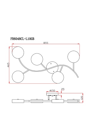 Потолочный светильник Freya FR6048CL-L10GB - фото