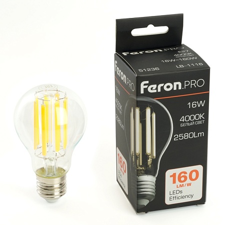 Лампа светодиодная Feron.PRO LB-1116 Шар E27 2580LM 16W 175-265V 4000K - фото