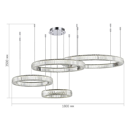 Люстра подвесная ST-Luce Хром/Прозрачный LED 1*190W 4000K SL1622.103.04 - фото