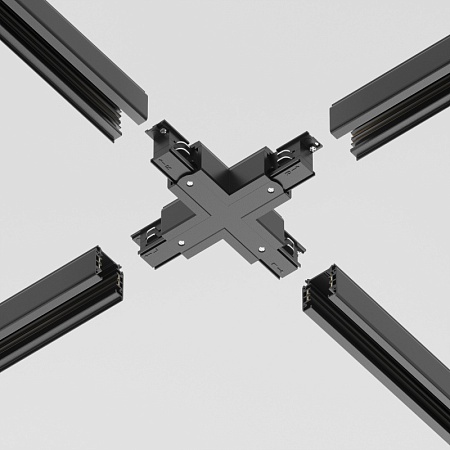 Трековая система Technical накладная трехфазная чёрная 200x200 TS-X-200-TR029-3-20W3K-M-B