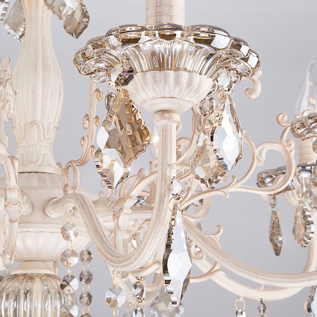 Подвесной светильник Eurosvet 3281/8 белый с золотом / тонированный хрусталь - фото