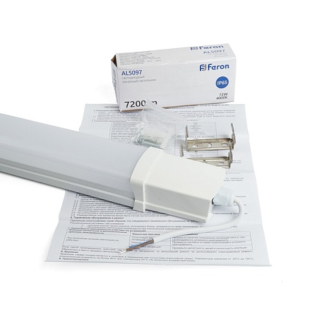 Светильник светодиодный линейный Feron AL5097 IP65 72W 4000K 1500*60*40мм - фото