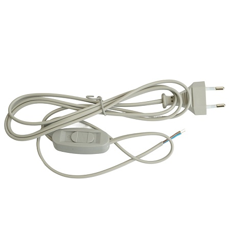 Сетевой шнур с выключателем, 230V 1,9м серый, KF-HK-1-2 - фото