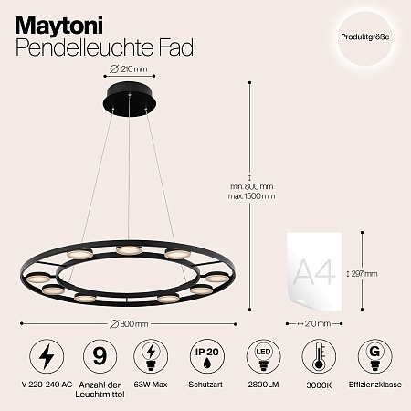 Подвесной светильник Maytoni MOD070PL-L63B3K - фото