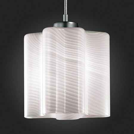 Светильник подвесной ST-Luce Серебристый/Белый с полосками E27 1*60W SL117.503.01 - фото