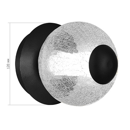 Светильник настенный ST-Luce Черный/Прозрачное кракелированное стекло LED 1*8,5W 3000K SL6120.401.01 - фото