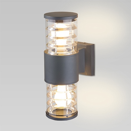 Настенный уличный светильник 1407 Techno cерый IP54 1407 Techno cерый Elektrostandard - фото