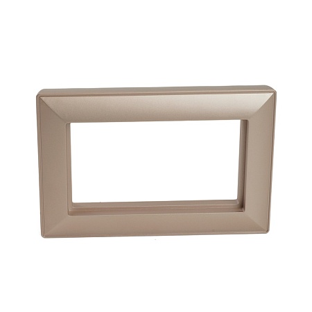 Рамка  2-местная (без перемычки),  пластик, STEKKER, PFR00-7012-02, серия Катрин, шампань - фото