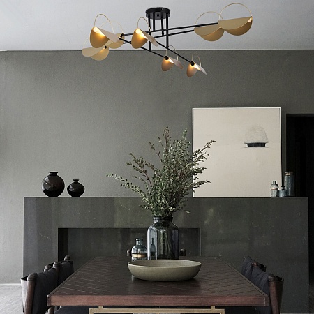 Потолочный светильник Eurosvet 70148/8 черный/золото - фото