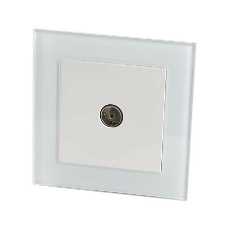 Розетка телевизионная 1-местная STEKKER GLS00-7008-01, 75 Ом, 5-862МГц, серия Катрин, белый - фото