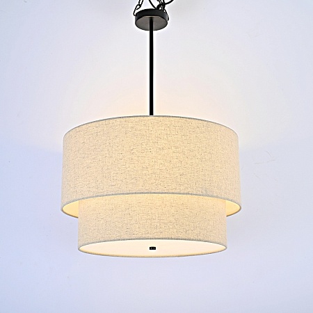Люстра Rh Two-Tier Round Shade Linen Imperiumloft 75148-22 - фото