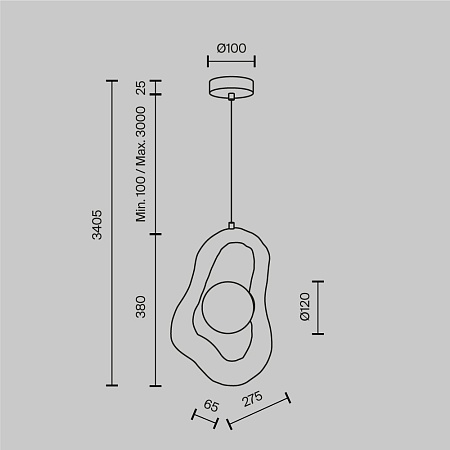 Подвесной светильник Maytoni Opus MOD380PL-01W - фото