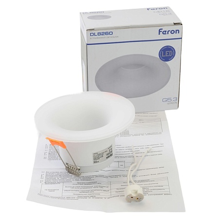 Светильник встраиваемый Feron DL8260 потолочный MR16 G5.3 прозрачный, белый - фото