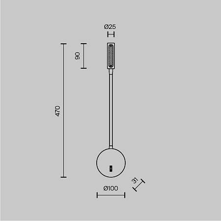 Настенный светильник (бра) Technical Stem C035WL-L3CH3K - фото