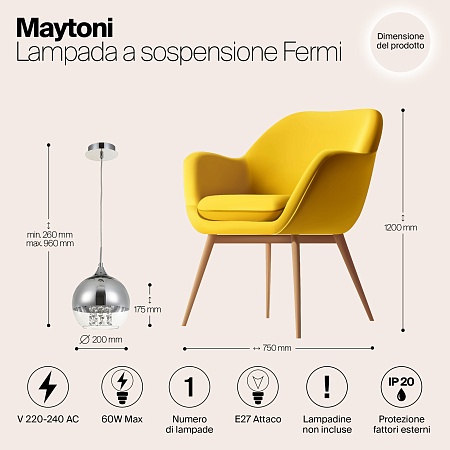 Подвесной светильник Maytoni Fermi P140-PL-110-1-N - фото