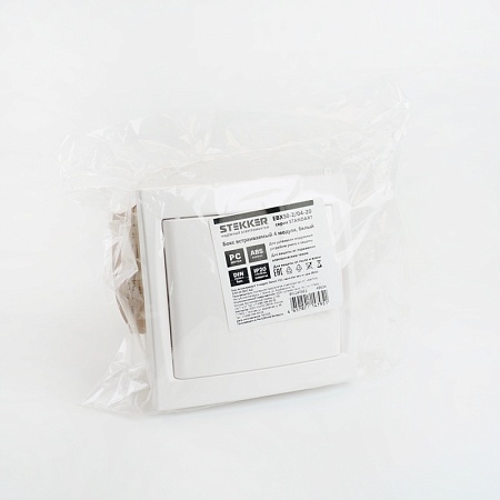 Бокс встраиваемый STEKKER EBX50-2/04-20 4 модуля, белый, пластик, серия Standart - фото