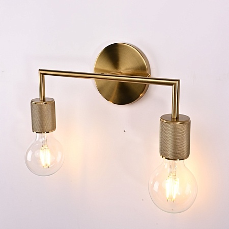 Бра Rh Utilitaire Double Sconce Brass Imperiumloft 123264-22 - фото