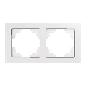Рамка 2-местная, стекло, STEKKER ,GFR00-7002-01, серия Катрин, белый