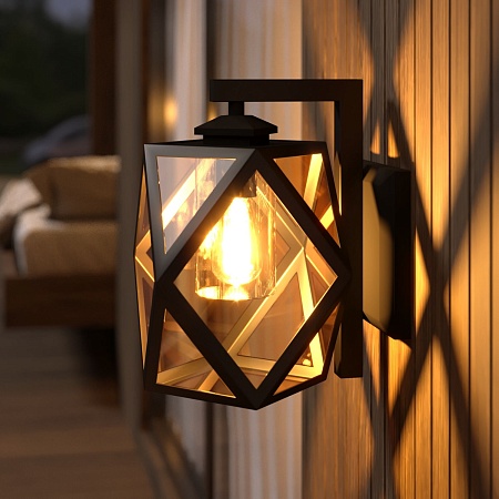 Настенный уличный светильник Ambra D IP33 35133/D черный Elektrostandard - фото