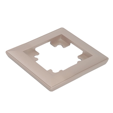 Рамка STEKKER, PFR00-7001-02 1-местная, пластик, серия Катрин, шампань - фото