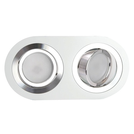 Светильник потолочный встраиваемый, DL2812 MR16 50W G5.3 "овал", белый-хром - фото