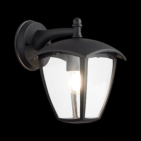 Светильник уличный настенный ST-Luce Черный/Черный, Прозрачный E27 1*40W SL081.411.01 - фото