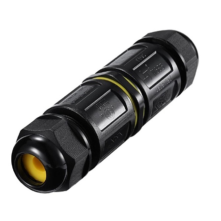 Соединитель-коннектор 5-контактный LD546 с рычажной клеммой, с пружинным контактом, водонепроницаемый, черный - фото