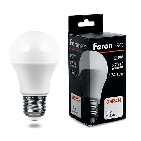 Лампа светодиодная Feron.PRO LB-1020 Шар E27 20W 175-265V 2700K - фото
