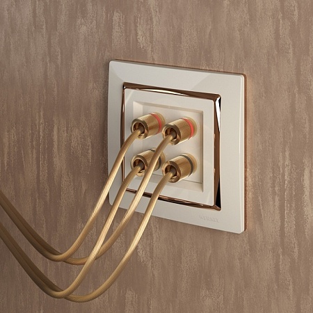 Рамка из пластика на 1 пост Snabb слоновая кость/золото WL03-Frame-01-ivory-GD - фото