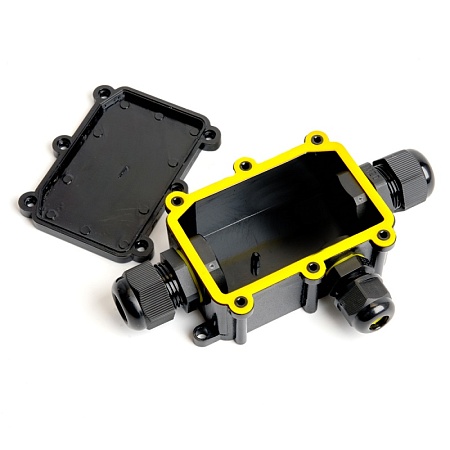 Коробка распределительная STEKKER  LD523 водонепроницаемая на 3 выхода, 450V, 140х78х36, черный - фото